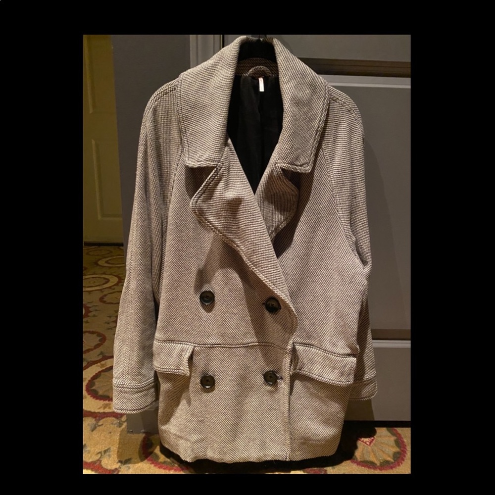 Free People Tweed Oversized Blazer Small